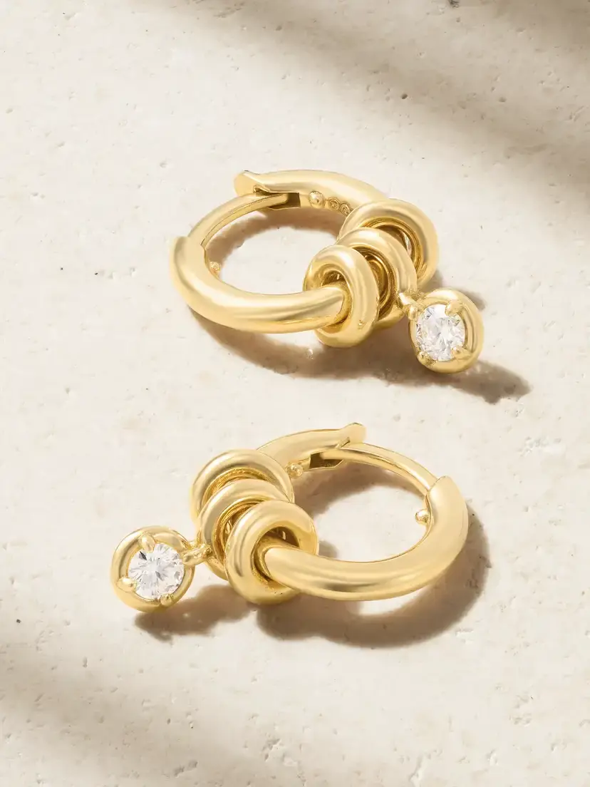 Spinelli Kilcollin Zahra 18-karat Gold Diamond Hoop Earrings | Image 1 Spinelli Kilcollin Zahra 18-karat Gold Diamond Hoop Earrings | Image 1