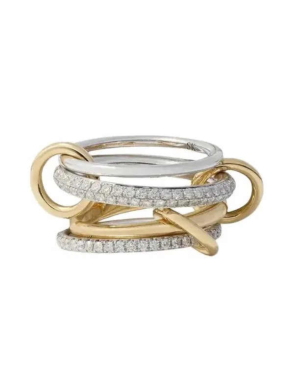 Vega Set Of Four Sterling Silver And 18-karat Gold Diamond Rings Vega Set Of Four Sterling Silver And 18-karat Gold Diamond Rings
