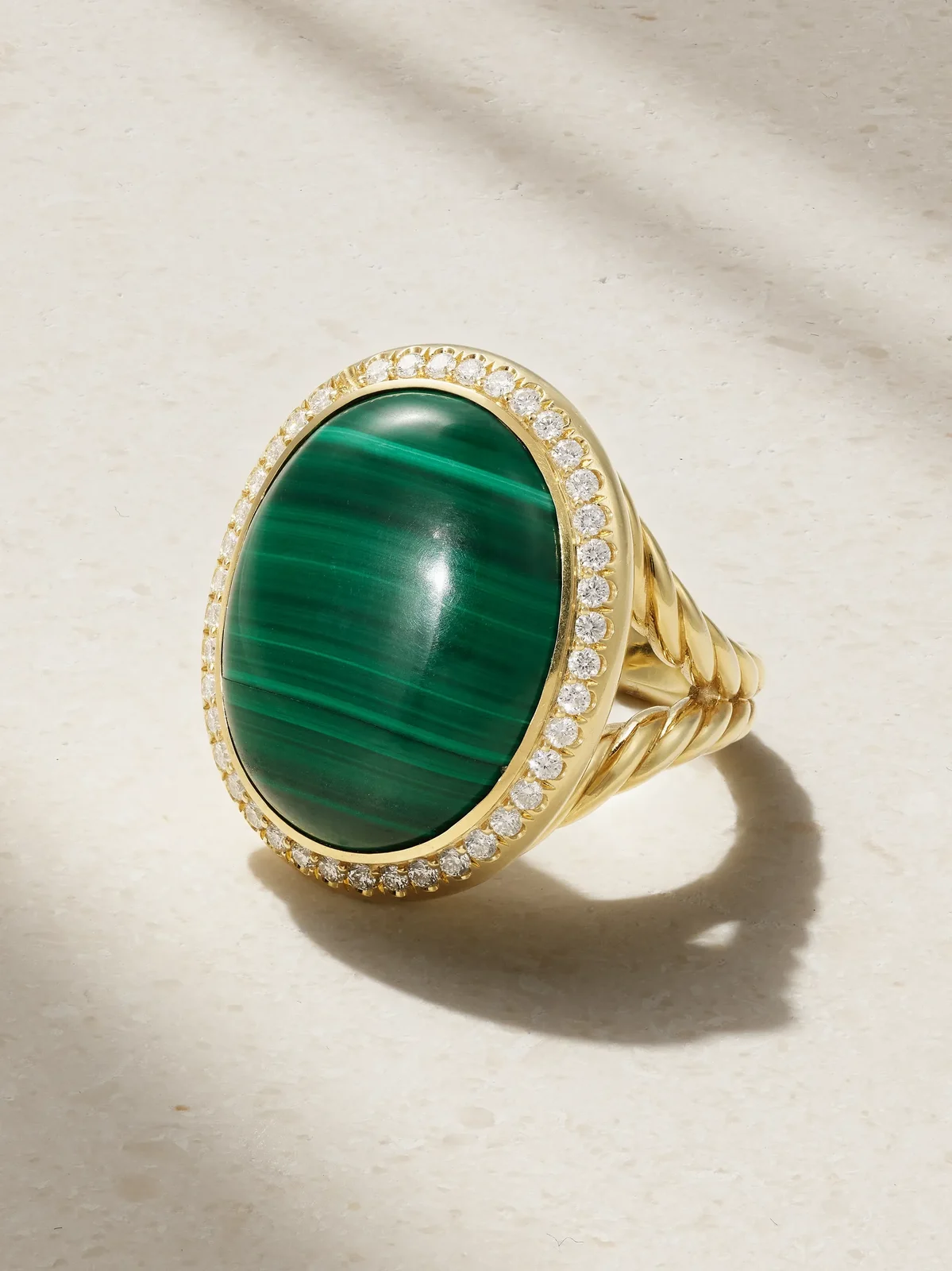18-karat Gold, Malachite And Diamond Ring 18-karat Gold, Malachite And Diamond Ring