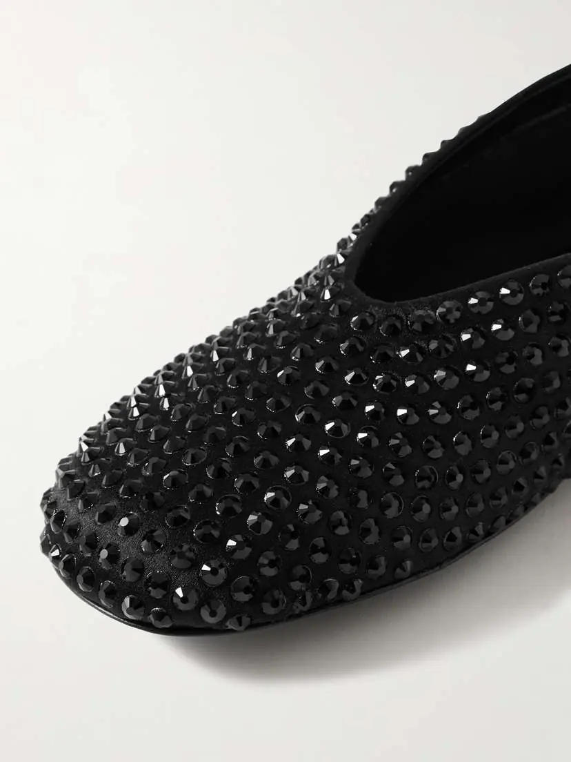 Khaite Marcy Crystal-embellished Satin Ballet Flats | Thumbnail 4