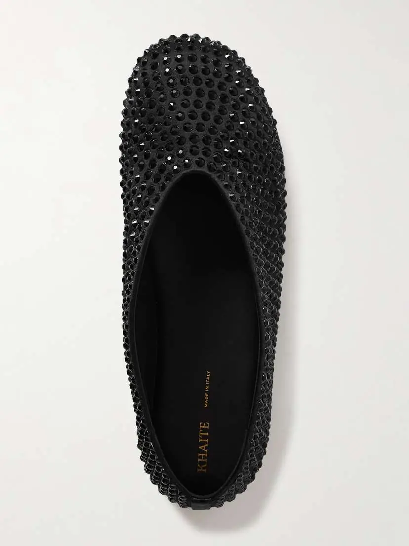 Khaite Marcy Crystal-embellished Satin Ballet Flats | Thumbnail 5