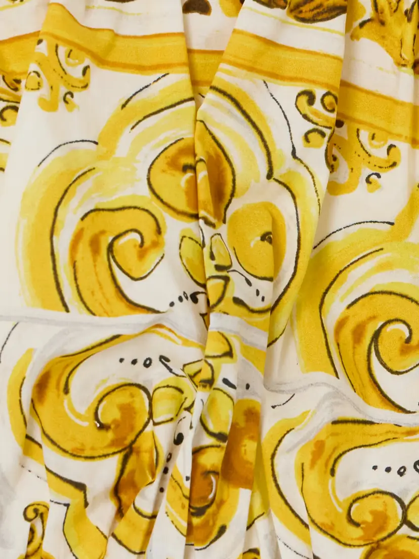 Dolce & Gabbana Maiolica Cropped Gathered Printed Cotton-poplin Top | Thumbnail 4 Dolce & Gabbana Maiolica Cropped Gathered Printed Cotton-poplin Top | Thumbnail 4