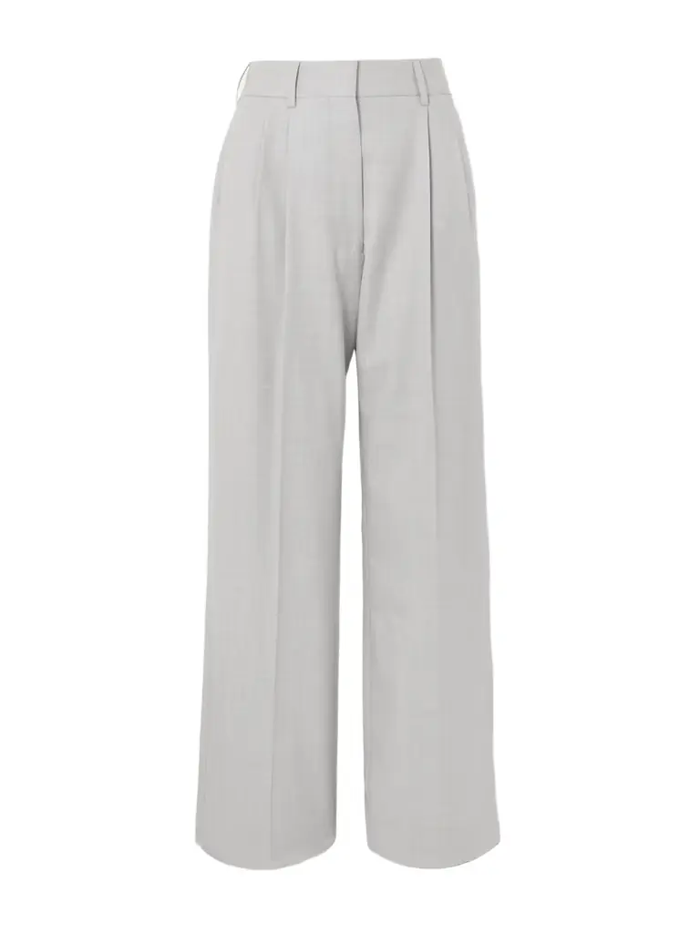 Fox Pleated Wool Tapered Pants