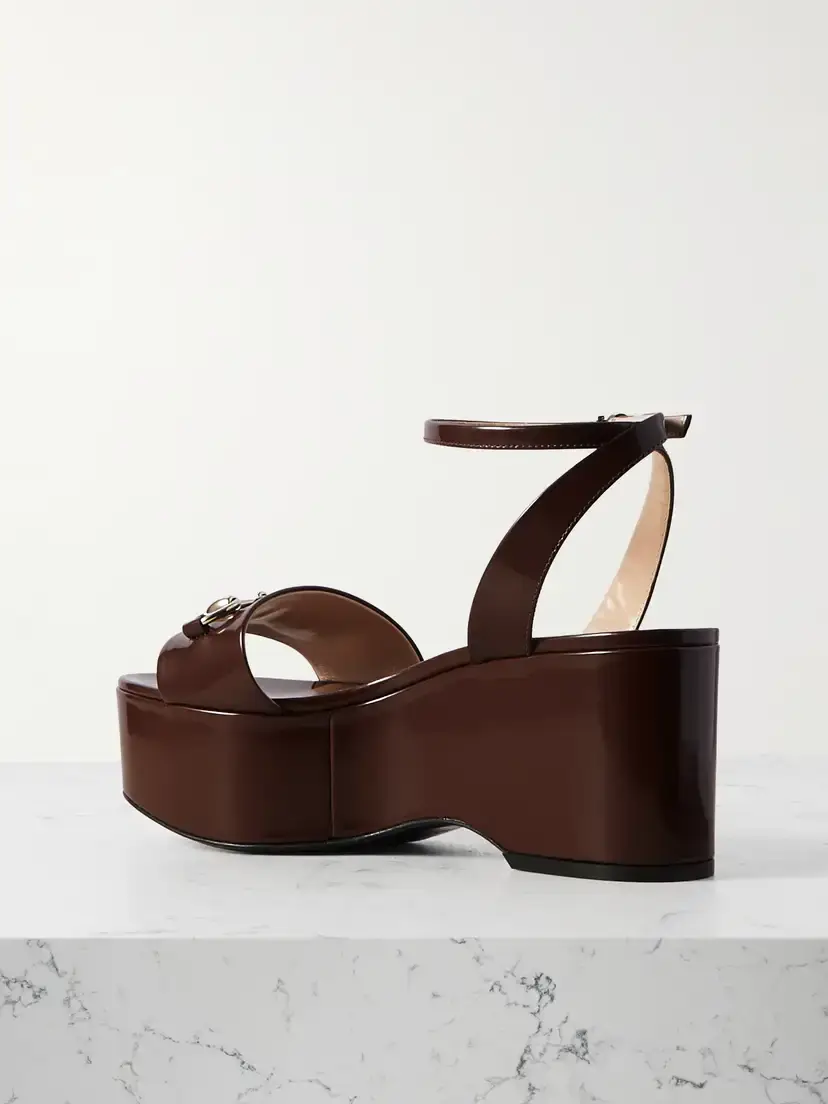 Gucci Lady Horsebit-embellished Patent-leather Platform Sandals | Thumbnail 3 Gucci Lady Horsebit-embellished Patent-leather Platform Sandals | Thumbnail 3