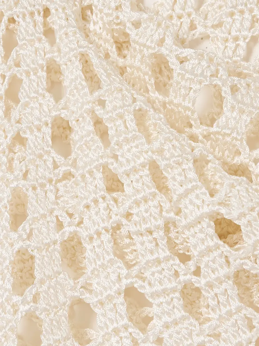 Calle Del Mar Fringed Crocheted Midi Skirt | Thumbnail 4