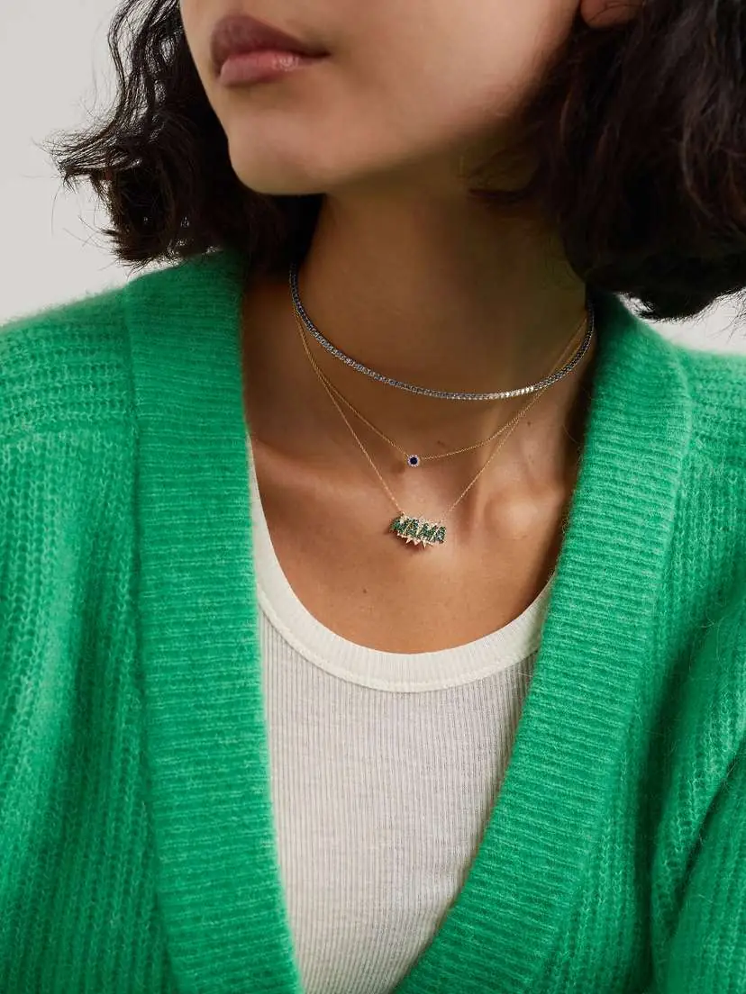 Diane Kordas Mama 18-karat Gold, Emerald And Diamond Necklace - Green | Thumbnail 5 Diane Kordas Mama 18-karat Gold, Emerald And Diamond Necklace - Green | Thumbnail 5