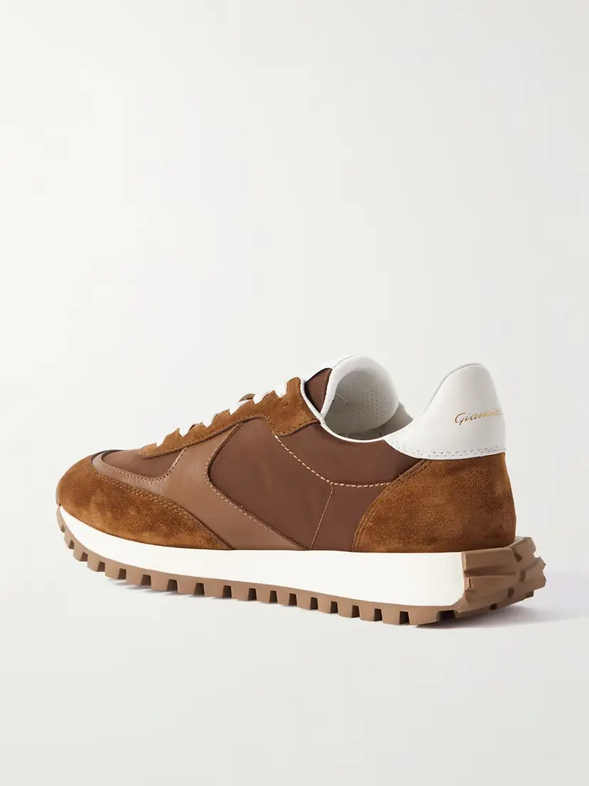 Gianvito Rossi Gravel Suede, Leather And Shell Sneakers | Thumbnail 3 Gianvito Rossi Gravel Suede, Leather And Shell Sneakers | Thumbnail 3