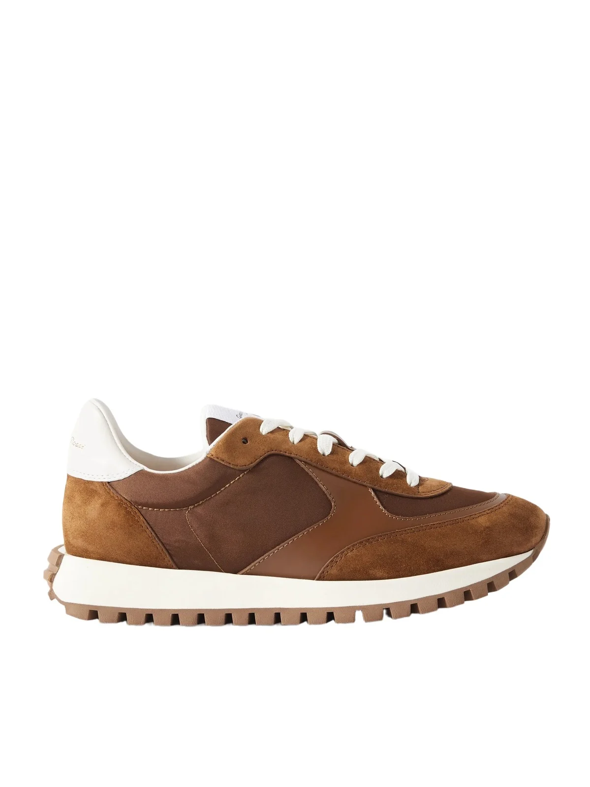 Gianvito Rossi Gravel Suede, Leather And Shell Sneakers - Brown