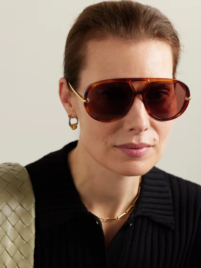 Bottega Veneta Eyewear Drop Oversized Aviator-style Tortoiseshell Recycled-acetate And Gold-tone Sunglasses | Thumbnail 2 Bottega Veneta Eyewear Drop Oversized Aviator-style Tortoiseshell Recycled-acetate And Gold-tone Sunglasses | Thumbnail 2