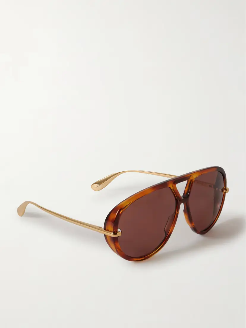 Bottega Veneta Eyewear Drop Oversized Aviator-style Tortoiseshell Recycled-acetate And Gold-tone Sunglasses | Thumbnail 3 Bottega Veneta Eyewear Drop Oversized Aviator-style Tortoiseshell Recycled-acetate And Gold-tone Sunglasses | Thumbnail 3