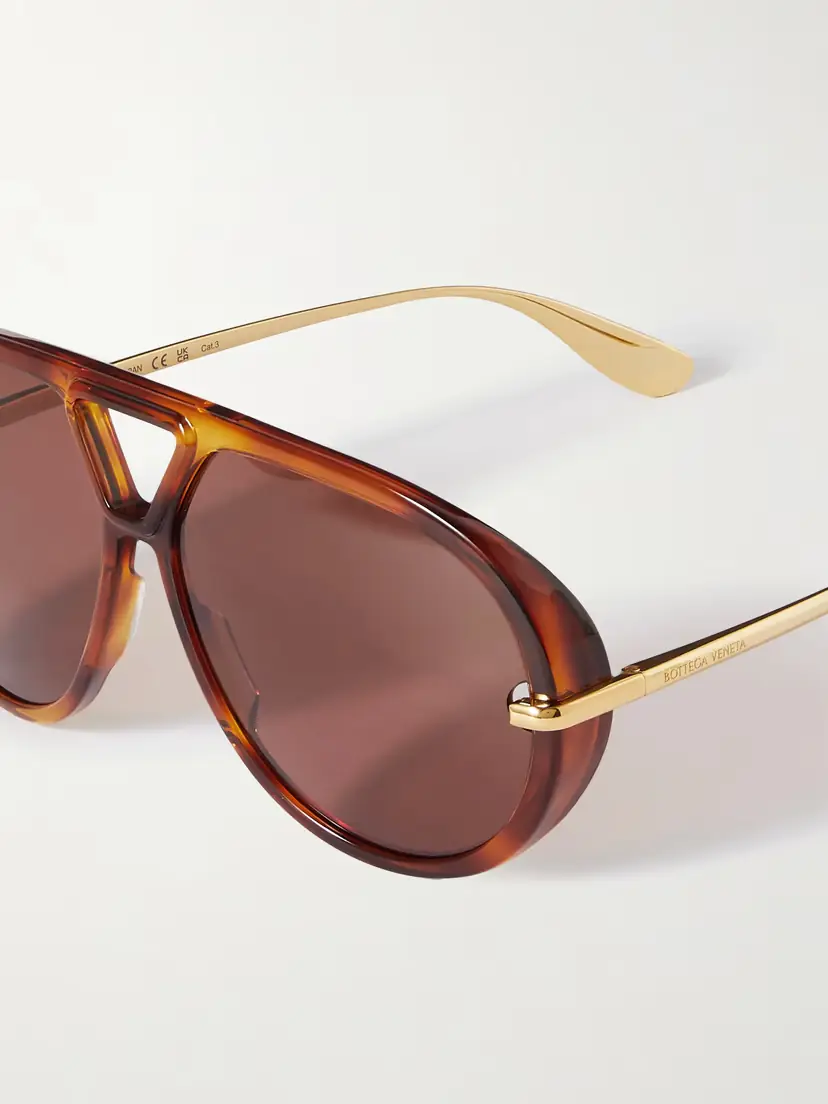 Bottega Veneta Eyewear Drop Oversized Aviator-style Tortoiseshell Recycled-acetate And Gold-tone Sunglasses | Thumbnail 4 Bottega Veneta Eyewear Drop Oversized Aviator-style Tortoiseshell Recycled-acetate And Gold-tone Sunglasses | Thumbnail 4