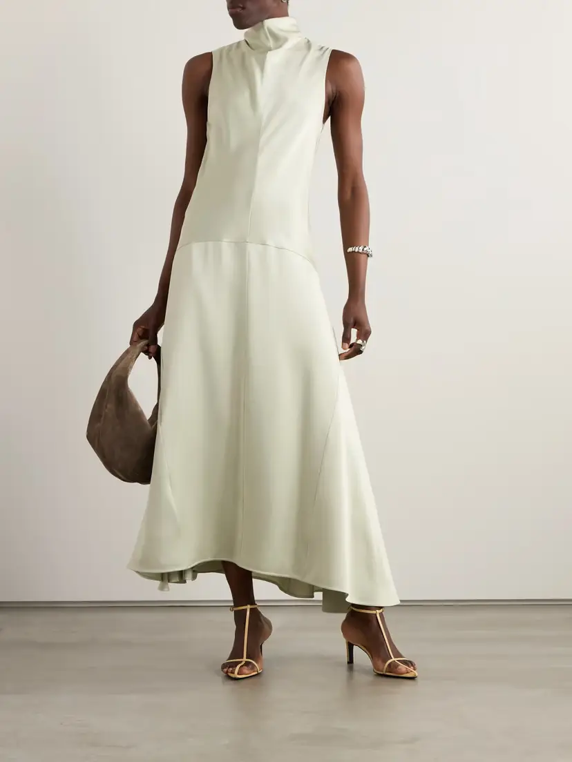Jil Sander Cutout Satin-crepe Midi Dress | Thumbnail 2 Jil Sander Cutout Satin-crepe Midi Dress | Thumbnail 2