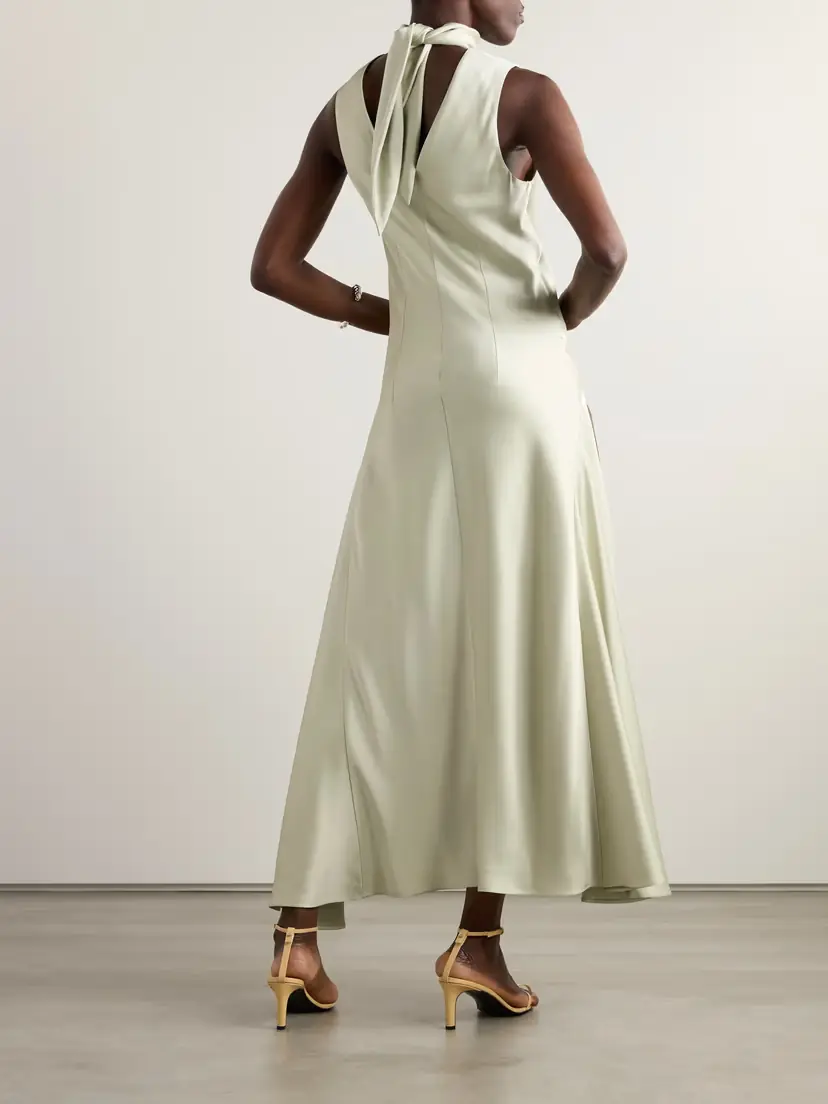 Jil Sander Cutout Satin-crepe Midi Dress | Thumbnail 3 Jil Sander Cutout Satin-crepe Midi Dress | Thumbnail 3