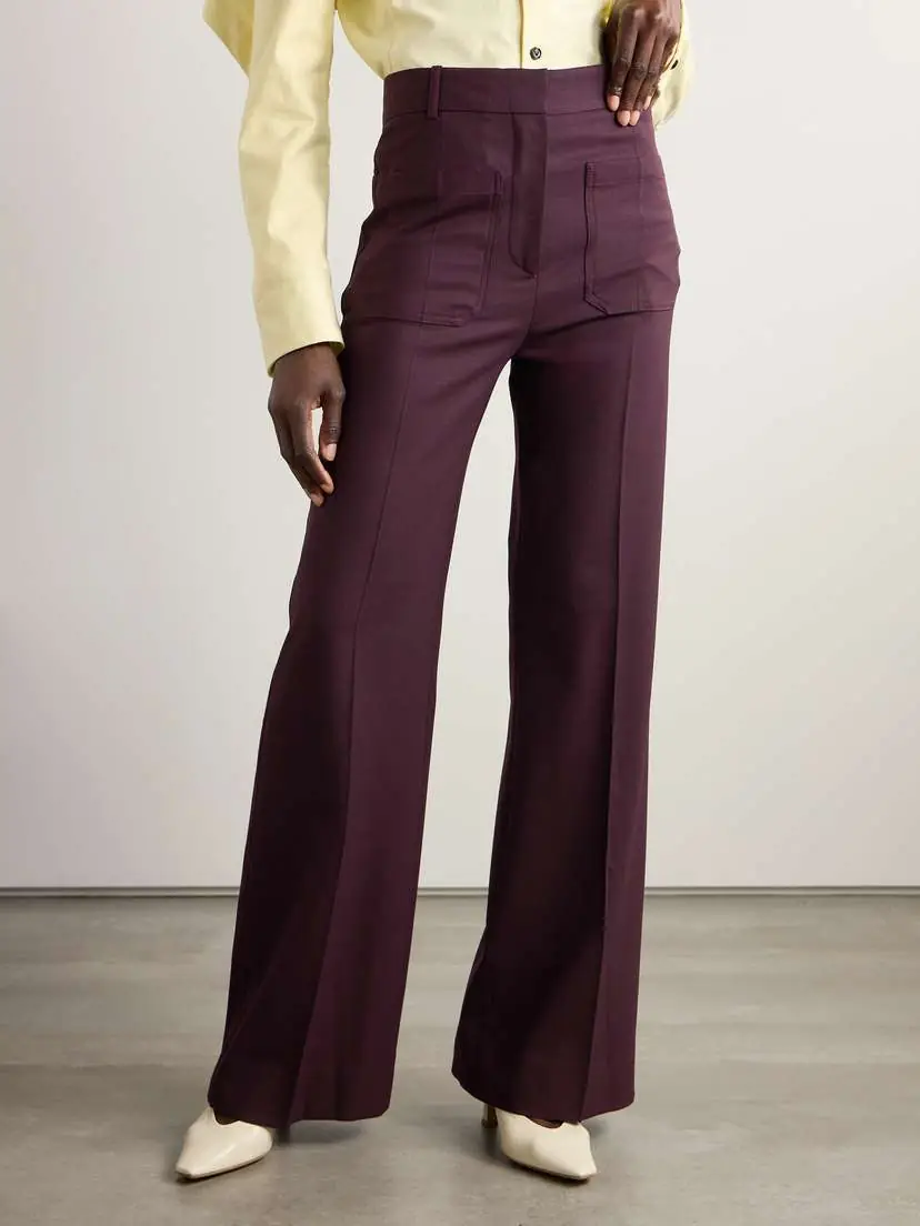 Victoria Beckham Alina Twill Flared Pants | Thumbnail 3