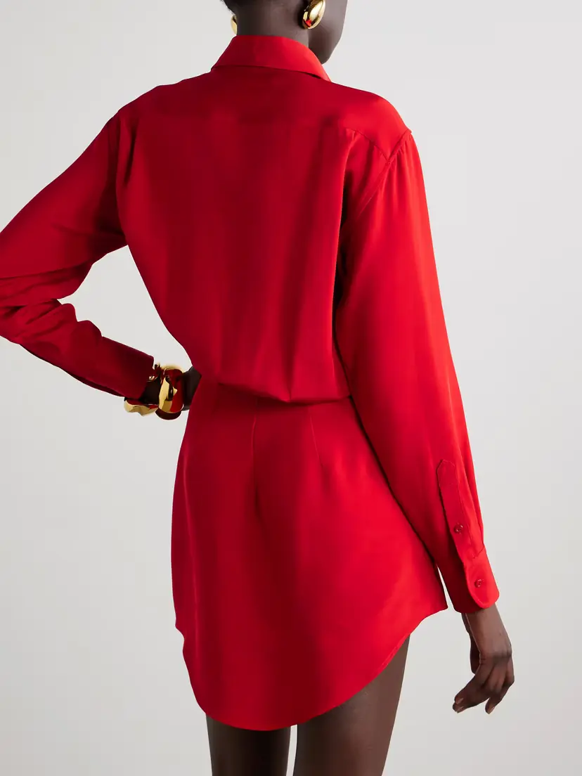 Brandon Maxwell The Vera Silk-crepe Mini Shirt Dress | Thumbnail 4 Brandon Maxwell The Vera Silk-crepe Mini Shirt Dress | Thumbnail 4