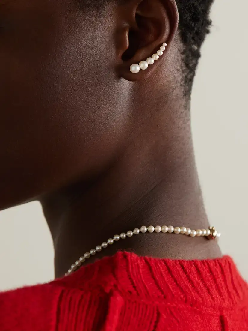 Sophie Bille Brahe Croissant Japonais 14-karat Recycled Gold Pearl Single Earring | Thumbnail 2 Sophie Bille Brahe Croissant Japonais 14-karat Recycled Gold Pearl Single Earring | Thumbnail 2