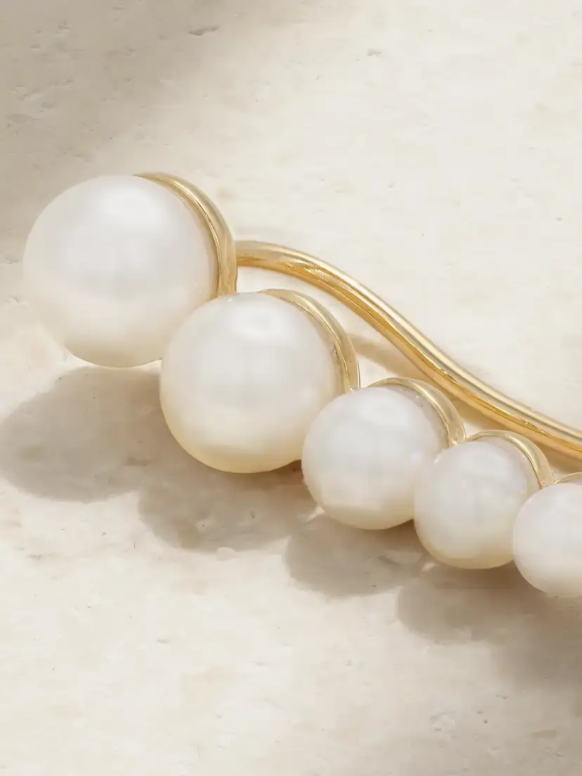 Sophie Bille Brahe Croissant Japonais 14-karat Recycled Gold Pearl Single Earring | Thumbnail 3 Sophie Bille Brahe Croissant Japonais 14-karat Recycled Gold Pearl Single Earring | Thumbnail 3
