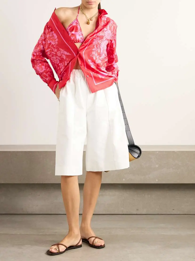 Gucci Floral-print Silk-twill Shirt And Bra Set | Thumbnail 2 Gucci Floral-print Silk-twill Shirt And Bra Set | Thumbnail 2