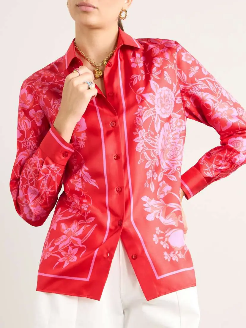Gucci Floral-print Silk-twill Shirt And Bra Set | Thumbnail 3 Gucci Floral-print Silk-twill Shirt And Bra Set | Thumbnail 3
