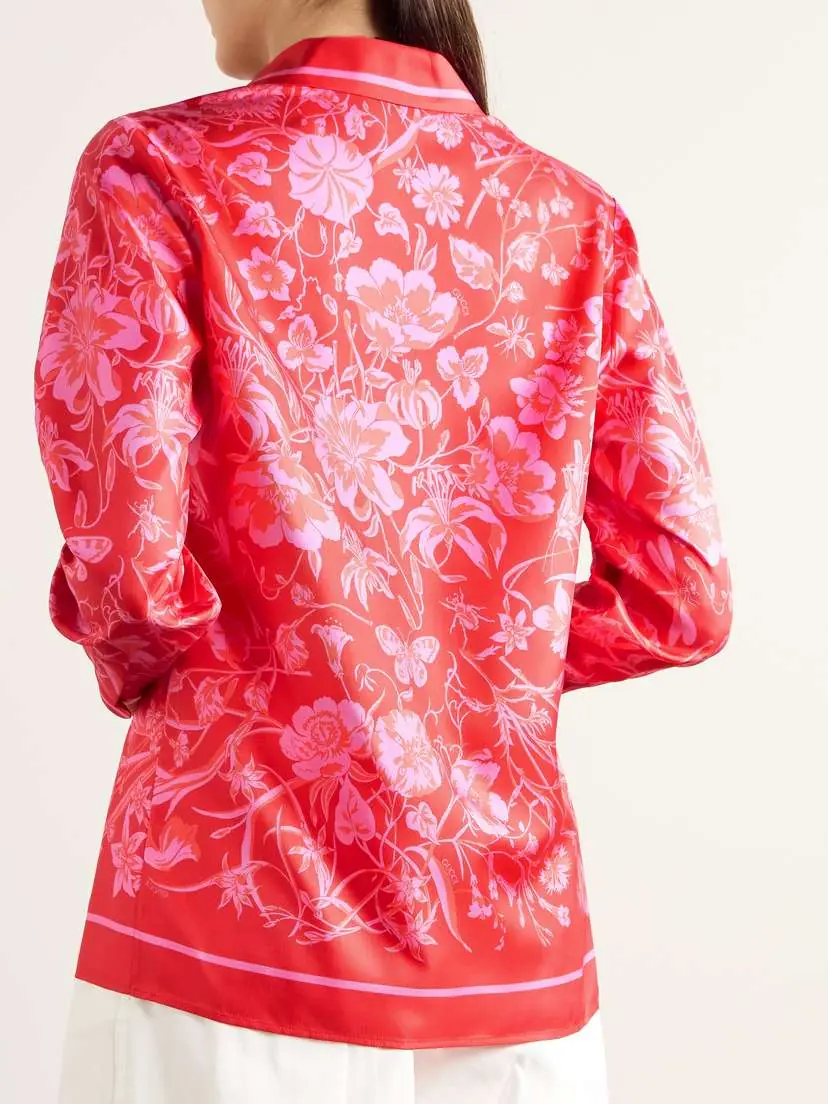 Gucci Floral-print Silk-twill Shirt And Bra Set | Thumbnail 4 Gucci Floral-print Silk-twill Shirt And Bra Set | Thumbnail 4