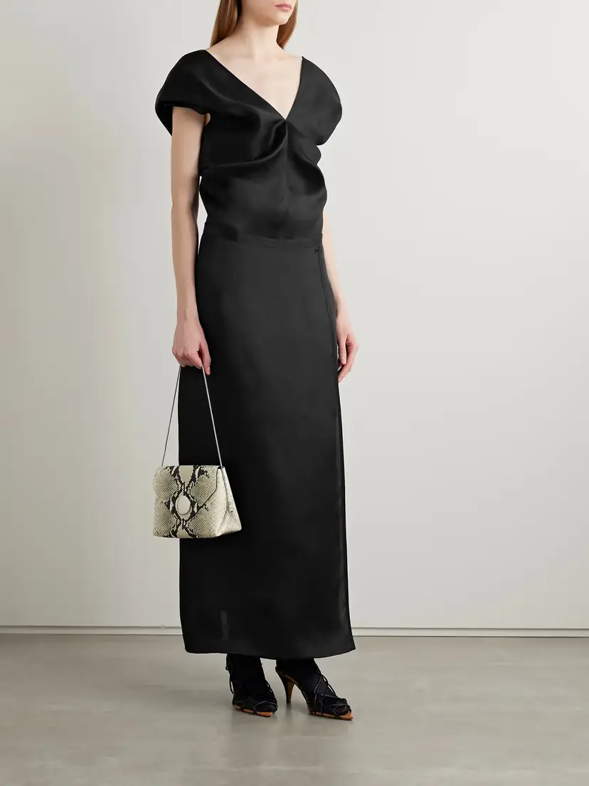 Khaite Ami Draped Silk-gazar Top | Thumbnail 2