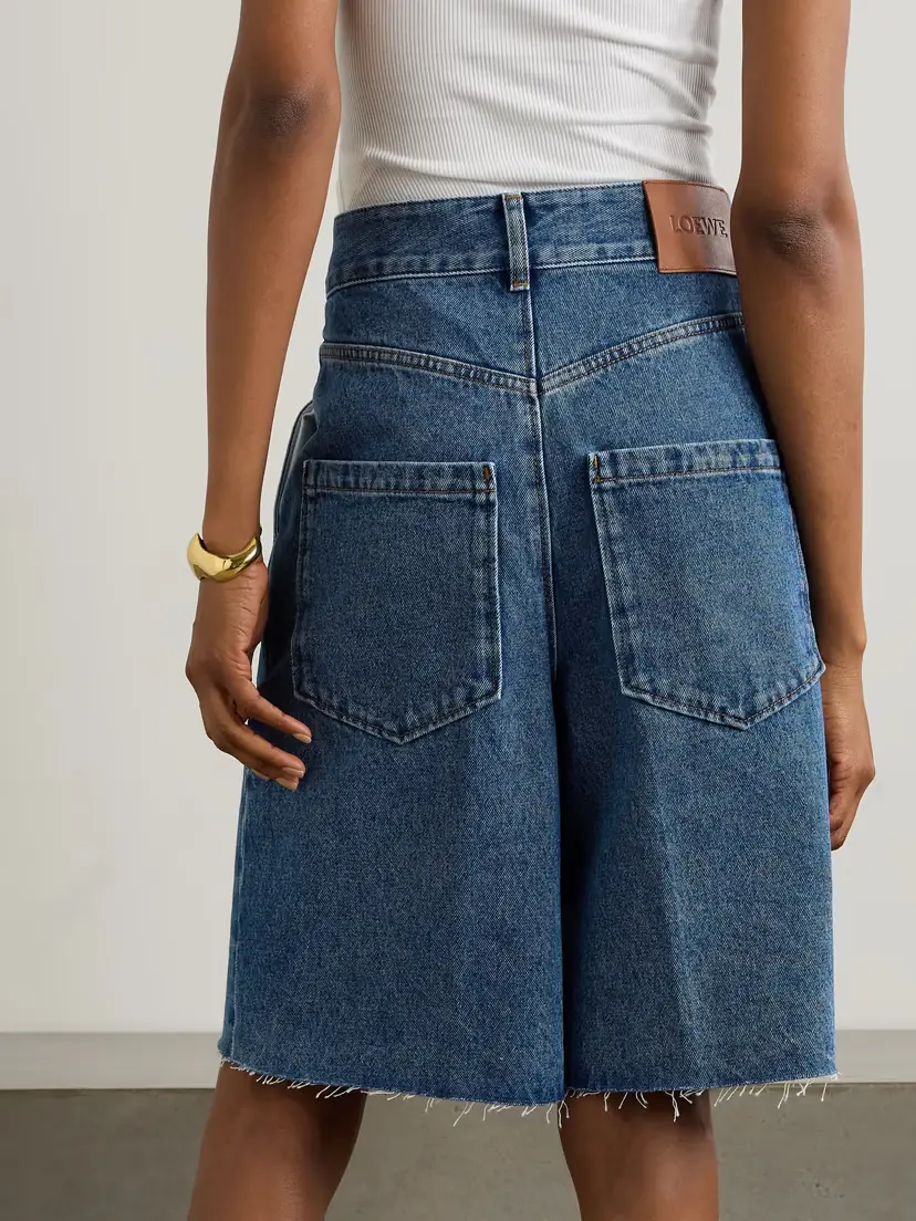 Loewe Anagram Frayed Denim Shorts | Thumbnail 3