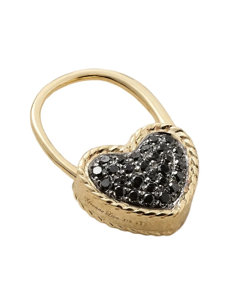 Créole Cadenas Coeur 9-karat Gold Diamond Single Earring