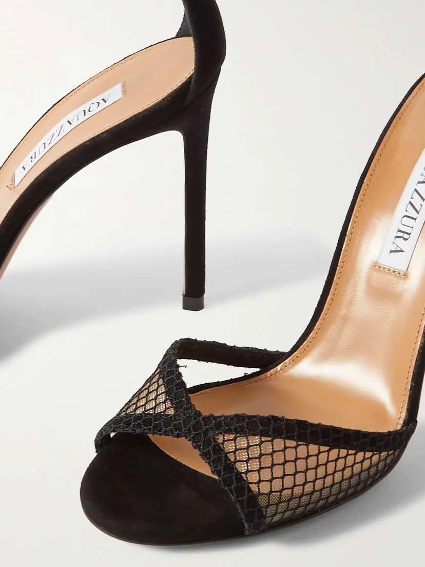 Aquazzura Wicked 105 Suede-trimmed Mesh Sandals | Thumbnail 4 Aquazzura Wicked 105 Suede-trimmed Mesh Sandals | Thumbnail 4