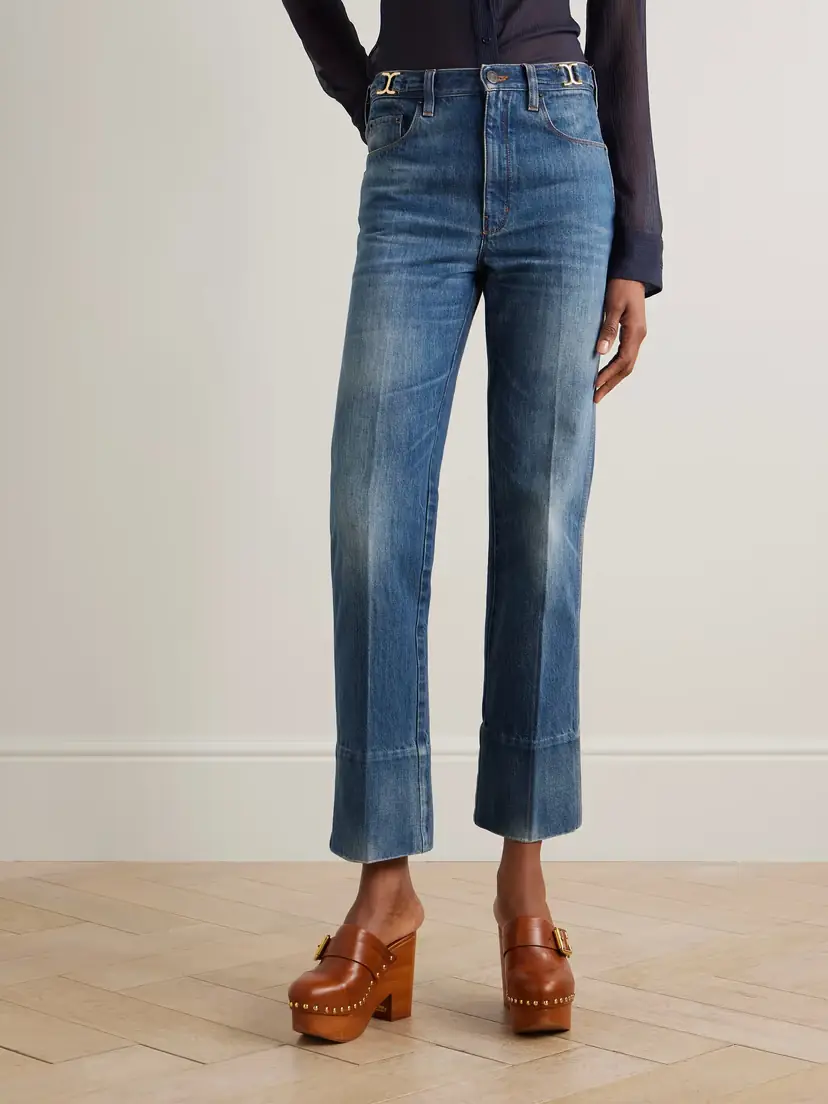 Chloé Embellished Mid-rise Straight-leg Organic Jeans | Thumbnail 3 Chloé Embellished Mid-rise Straight-leg Organic Jeans | Thumbnail 3