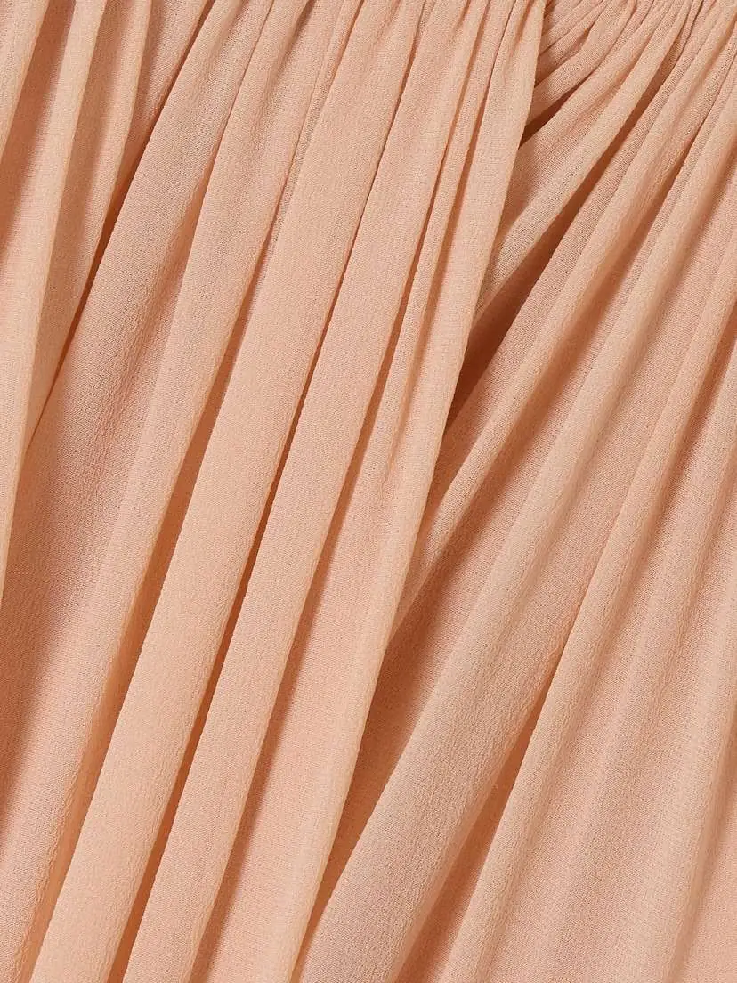 Chloé Wrap-effect Asymmetric Gathered Silk-georgette Turtleneck Midi Dress | Thumbnail 4 Chloé Wrap-effect Asymmetric Gathered Silk-georgette Turtleneck Midi Dress | Thumbnail 4
