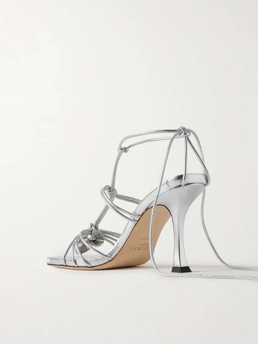 Jimmy Choo Jemma 90 Embellished Metallic Leather Sandals | Thumbnail 3 Jimmy Choo Jemma 90 Embellished Metallic Leather Sandals | Thumbnail 3
