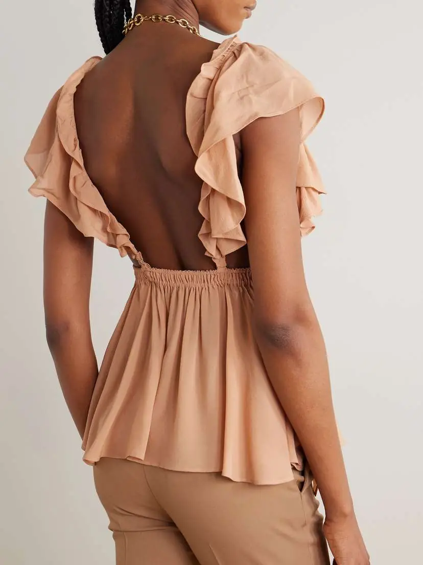 Chloé Ruffled Silk-georgette Blouse | Thumbnail 4