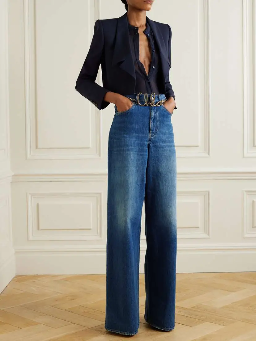 Chloé Spencer Cropped Grain De Poudre Wool Blazer | Thumbnail 2 Chloé Spencer Cropped Grain De Poudre Wool Blazer | Thumbnail 2