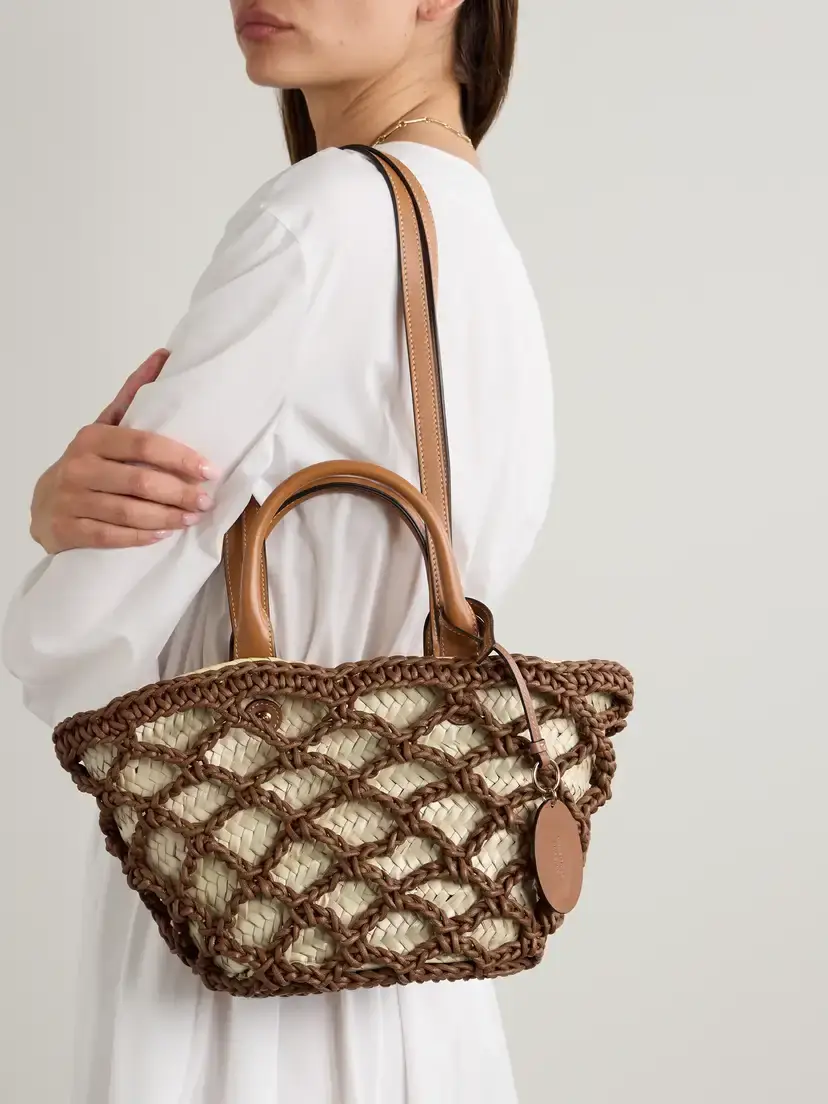Tod's Woven Leather And Raffia Tote | Thumbnail 2 Tod's Woven Leather And Raffia Tote | Thumbnail 2