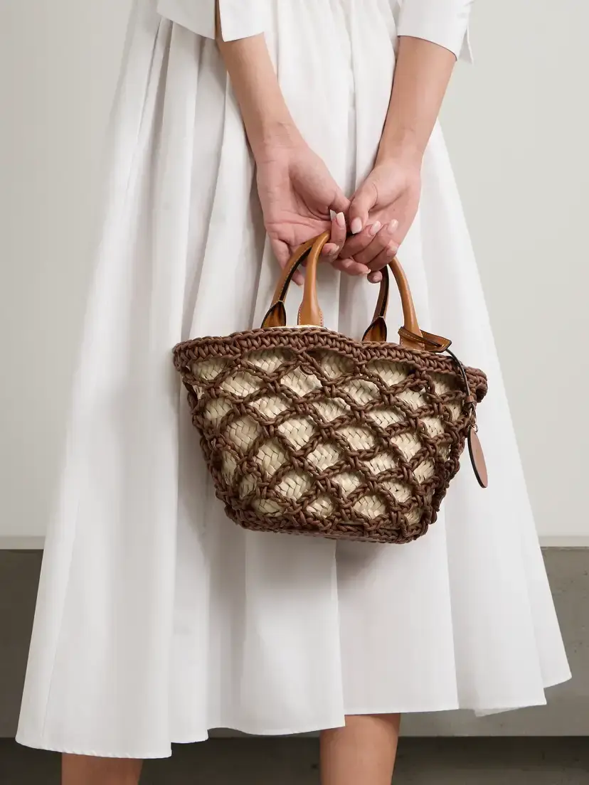 Tod's Woven Leather And Raffia Tote | Thumbnail 4 Tod's Woven Leather And Raffia Tote | Thumbnail 4