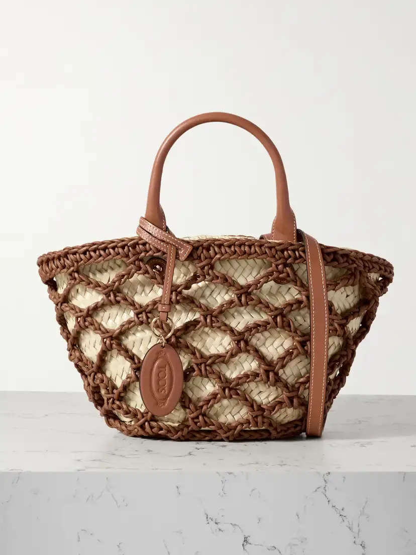 Tod's Woven Leather And Raffia Tote | Thumbnail 1 Tod's Woven Leather And Raffia Tote | Thumbnail 1