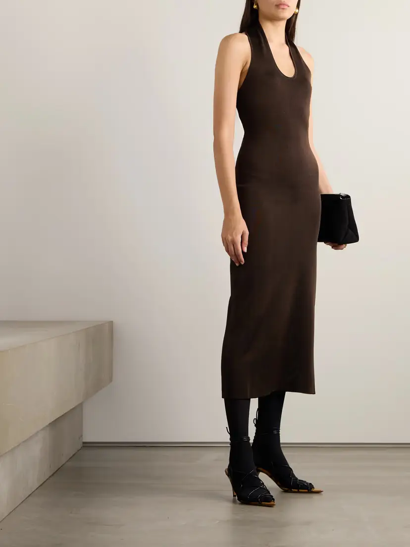 Khaite Coraline Jersey Halterneck Midi Dress | Thumbnail 2 Khaite Coraline Jersey Halterneck Midi Dress | Thumbnail 2