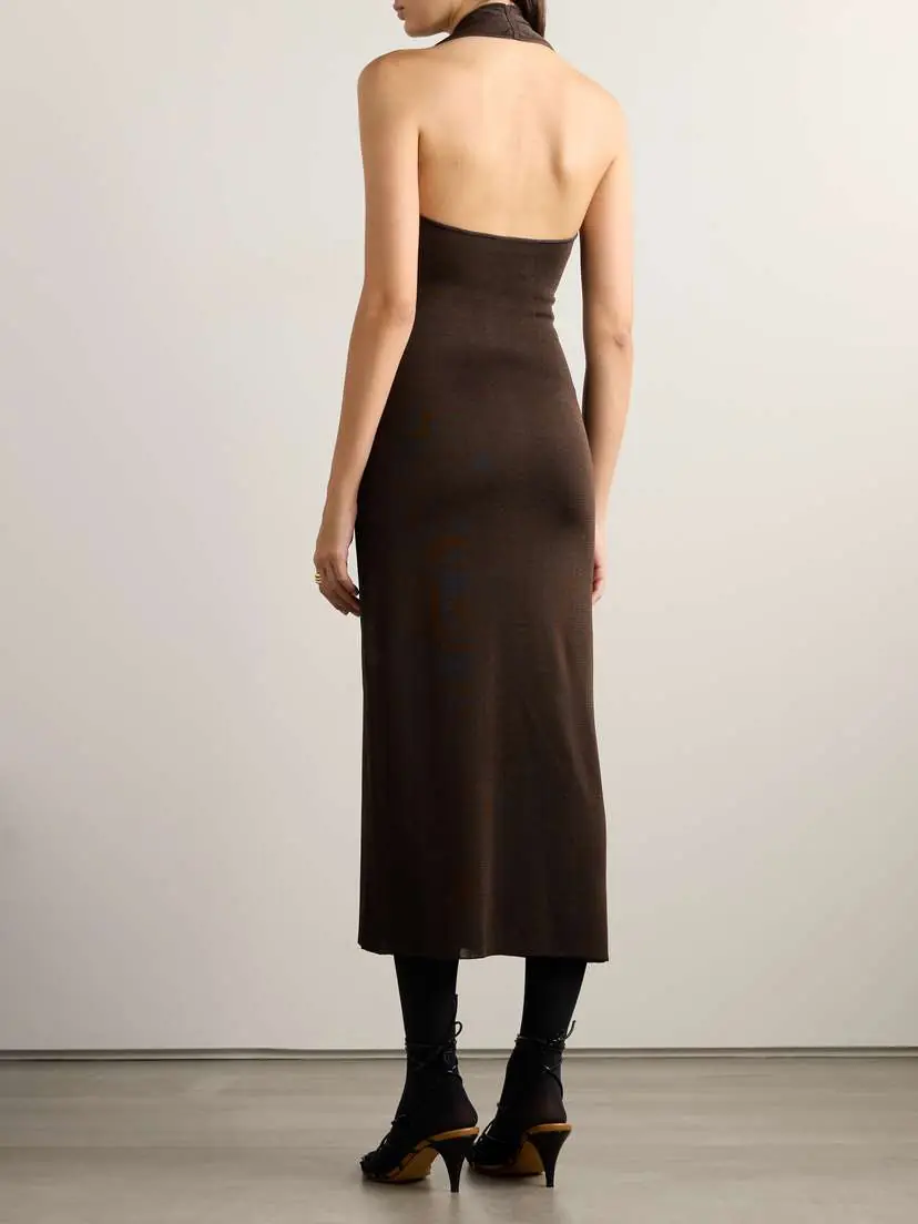 Khaite Coraline Jersey Halterneck Midi Dress | Thumbnail 3 Khaite Coraline Jersey Halterneck Midi Dress | Thumbnail 3