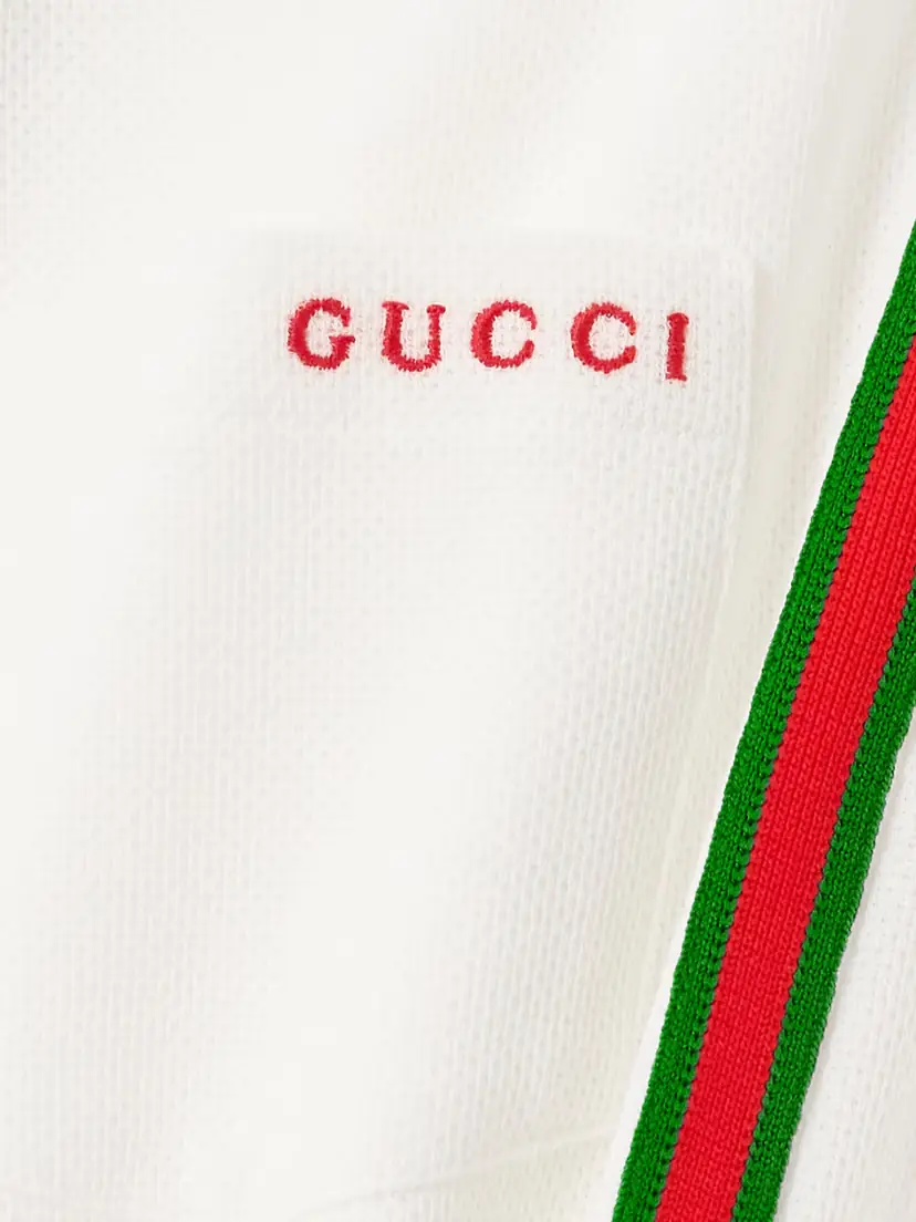 Gucci Embroidered Webbing-trimmed Cotton-piqué Mini Dress | Thumbnail 4 Gucci Embroidered Webbing-trimmed Cotton-piqué Mini Dress | Thumbnail 4