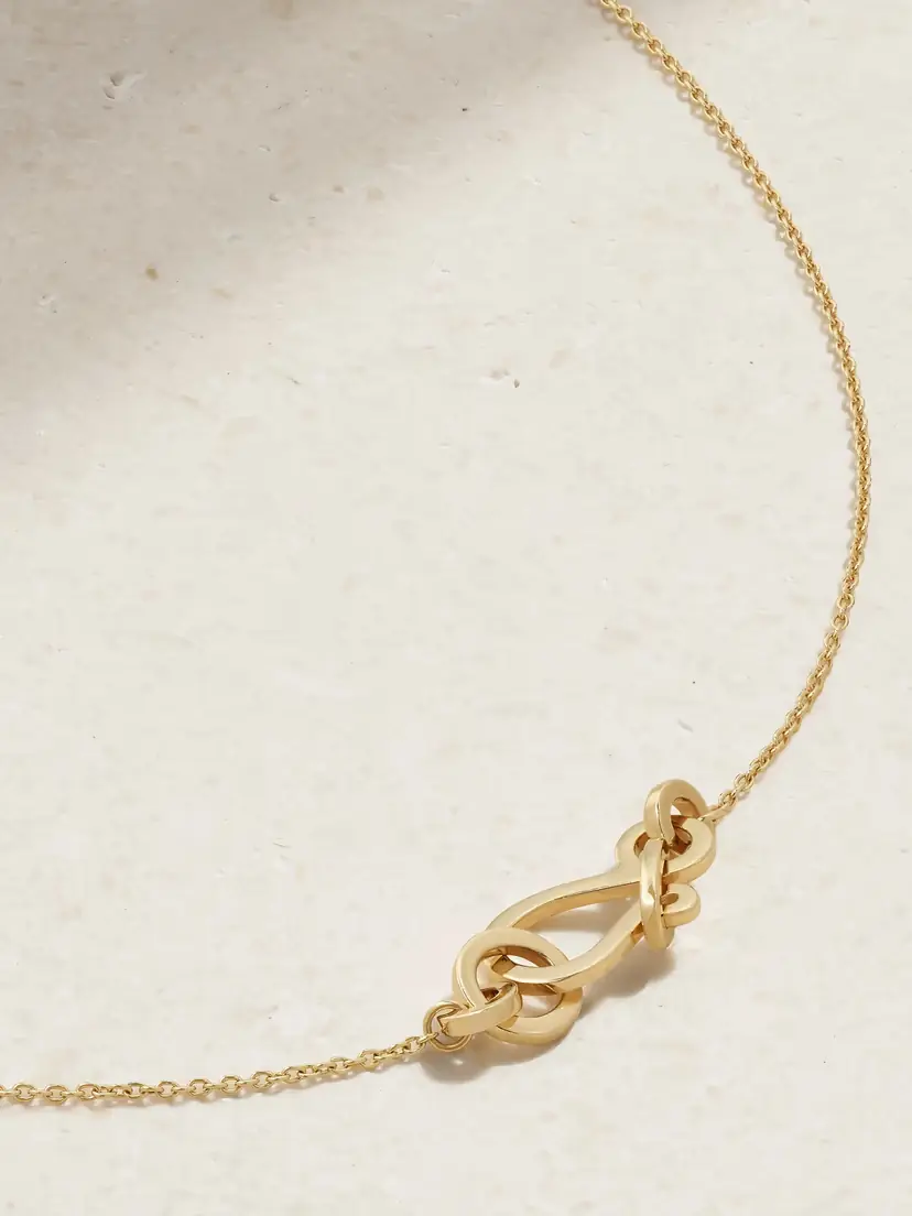 Sophie Bille Brahe Bow Simple 14-karat Recycled Gold Necklace | Thumbnail 3