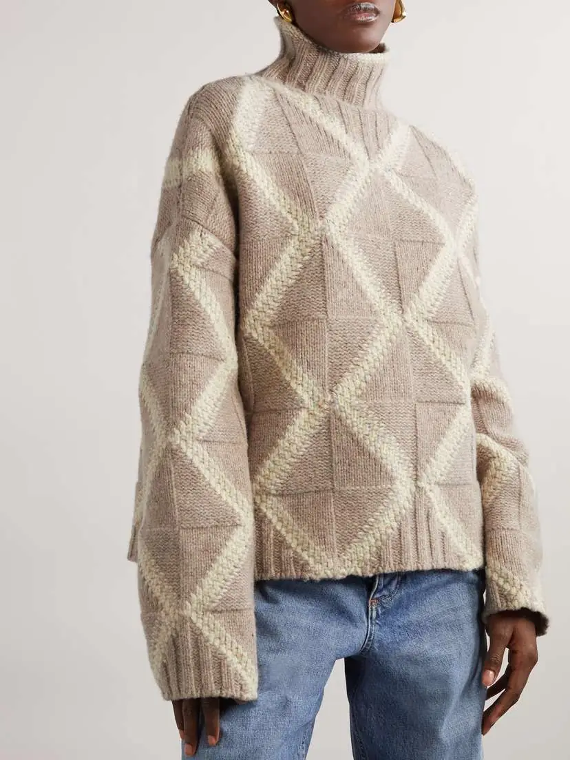 Bottega Veneta Argyle Intarsia-knit Wool Turtleneck Sweater | Thumbnail 3