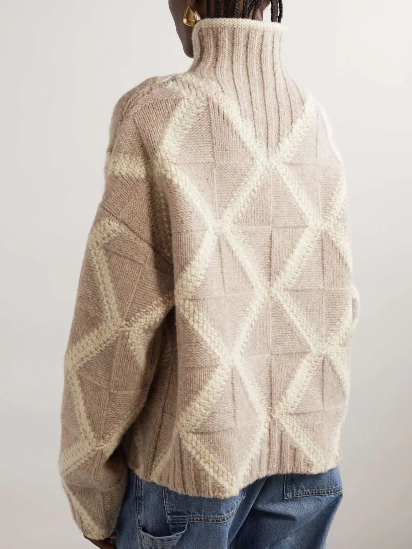 Bottega Veneta Argyle Intarsia-knit Wool Turtleneck Sweater | Thumbnail 4