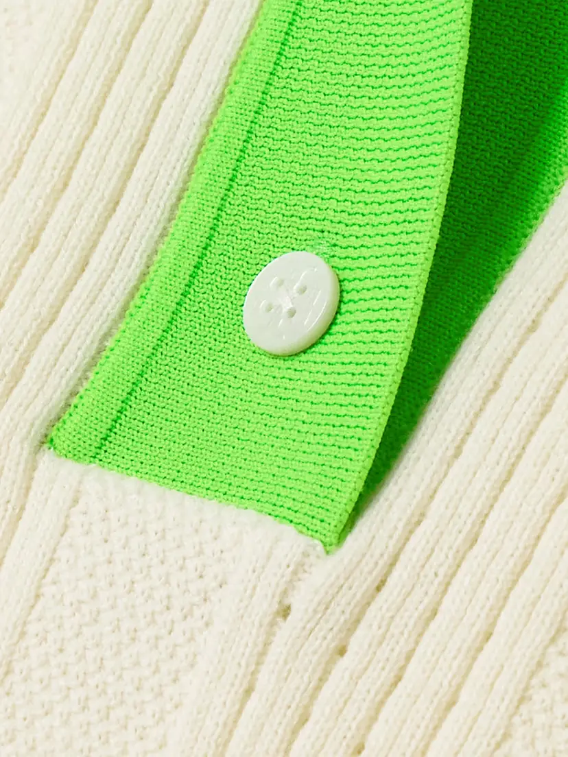 Tory Sport Pointelle-knitted Cotton Polo Shirt | Thumbnail 4