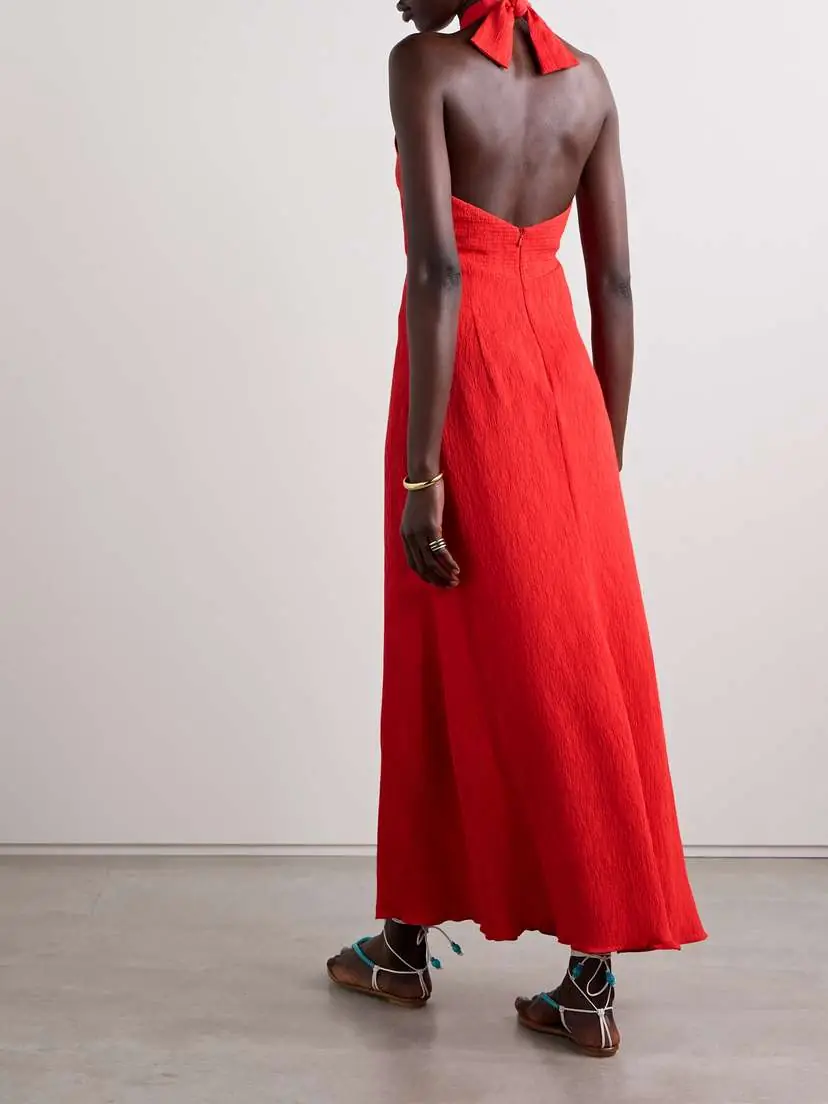 Johanna Ortiz Light Heart Cutout Crinkled-gauze Halterneck Maxi Dress | Thumbnail 3