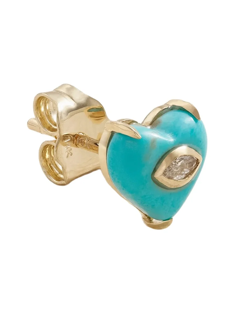 14-karat Gold, Turquoise And Diamond Single Earring