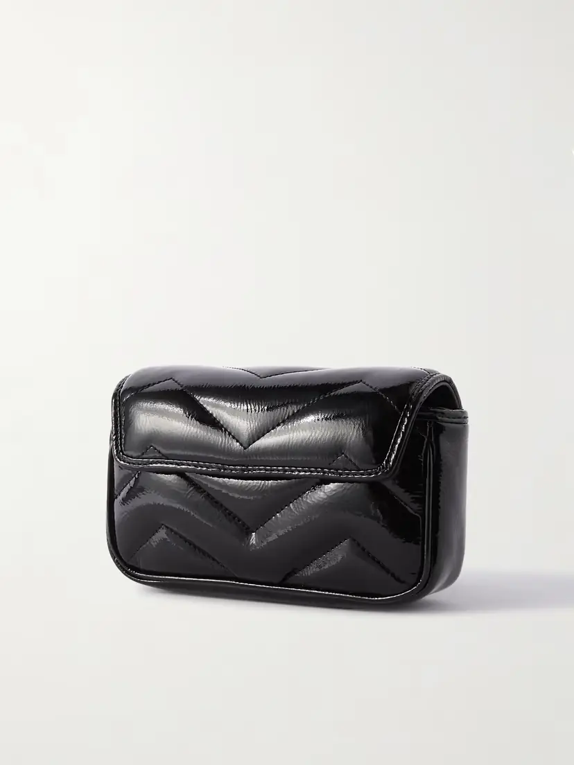 Gucci Gg Marmont 2.0 Quilted Patent-leather Shoulde Bag | Thumbnail 3 Gucci Gg Marmont 2.0 Quilted Patent-leather Shoulde Bag | Thumbnail 3