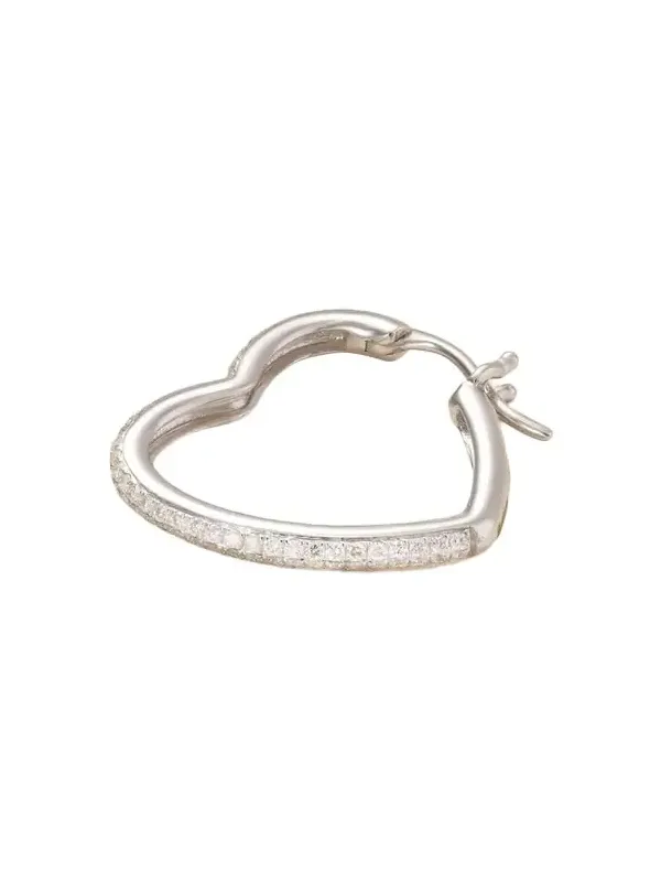 Créole Coeur 18-karat White Gold Diamond Single Hoop Earring Créole Coeur 18-karat White Gold Diamond Single Hoop Earring