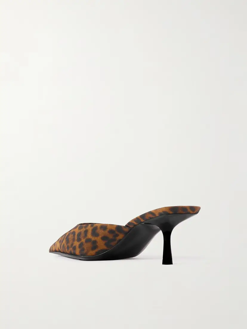 Saint Laurent Barbara Leopard-print Twill Point-toe Pumps | Thumbnail 3