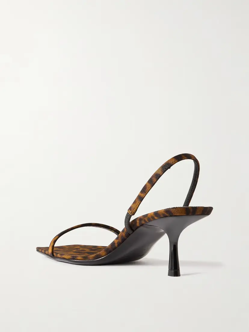 Saint Laurent Jaspe Leopard-print Faille Slingback Sandals | Thumbnail 3 Saint Laurent Jaspe Leopard-print Faille Slingback Sandals | Thumbnail 3