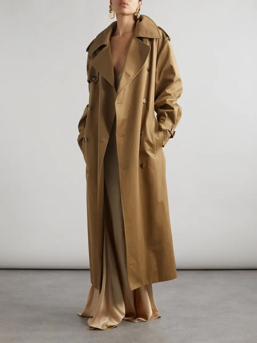 Saint Laurent Oversized Belted Cotton-twill Trench Coat | Thumbnail 2